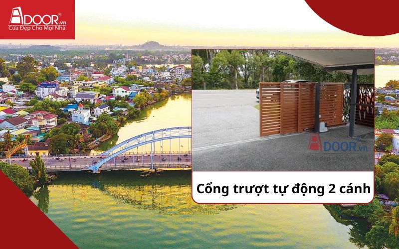 Cổng trượt 2 cánh - Cửa cổng tự động Biên Hòa