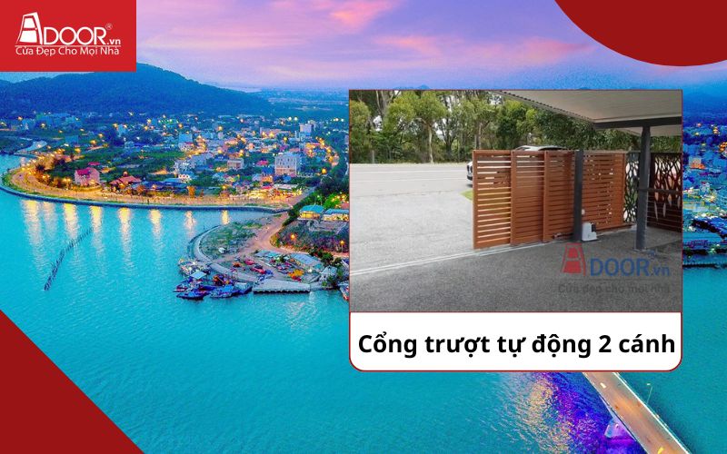 Cổng trượt 2 cánh - Cửa cổng tự động Kiên Giang