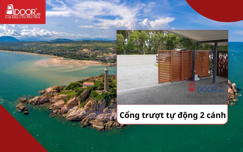 Cổng trượt 2 cánh - Cửa cổng tự động Bình Thuận
