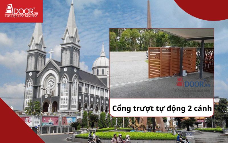 Cổng trượt 2 cánh - Cửa cổng tự động Thủ Dầu Một