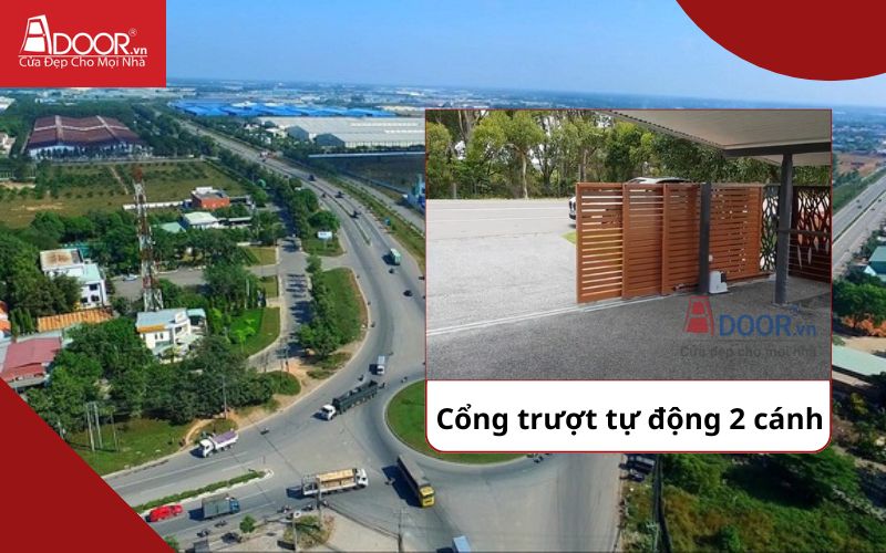 Cổng trượt 2 cánh - Cửa cổng tự động Tân Uyên