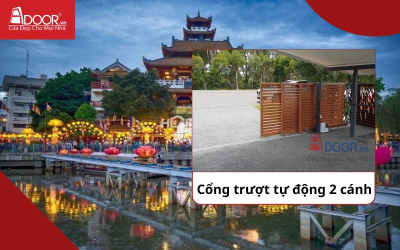 Cổng trượt 2 cánh - Cửa cổng tự động Phú Nhuận