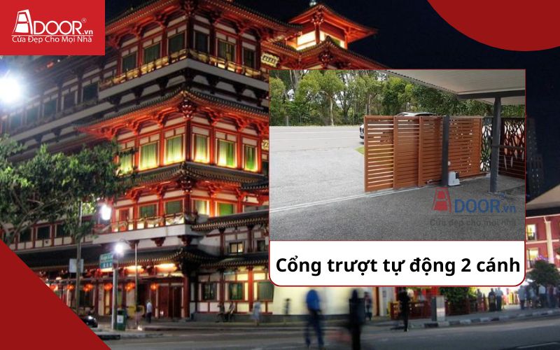Cổng trượt 2 cánh - Cửa cổng tự động Quận 5