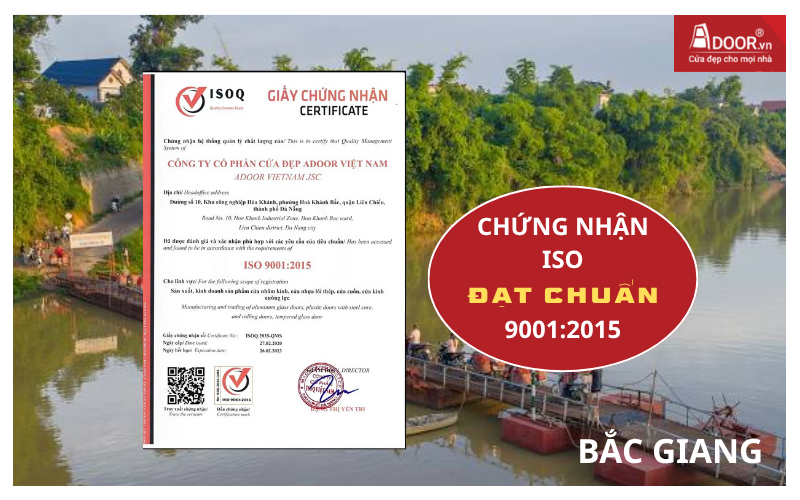 Chứng nhận ISO uy tín, đạt chuẩn cửa cuốn Đài Loan Bắc Giang