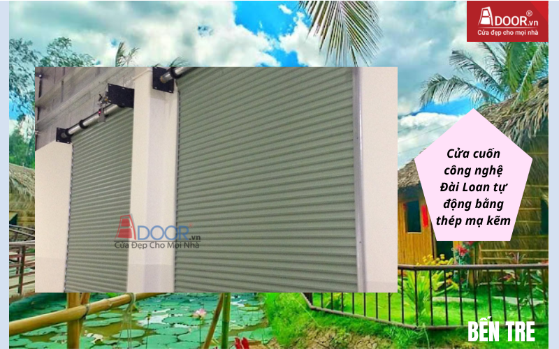 Cửa cuốn công nghệ Đài Loan tự động bằng thép mạ kẽm cửa cuốn Đài Loan Bến Tre