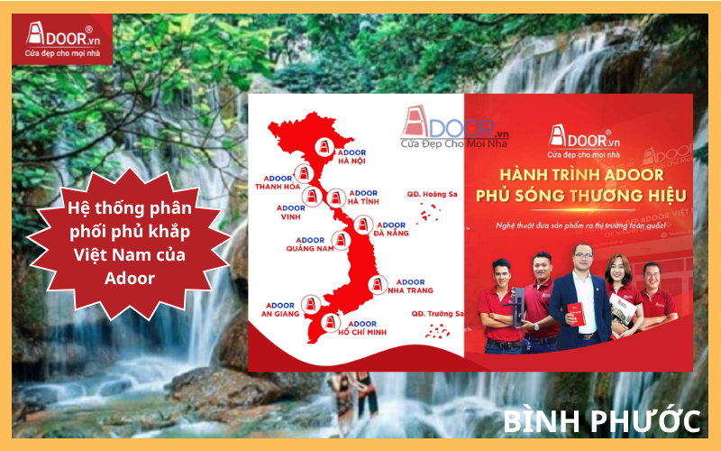 Hệ thống phân phối phủ khắp Việt Nam của Adoor cửa cuốn Đài Loan Bình Phước