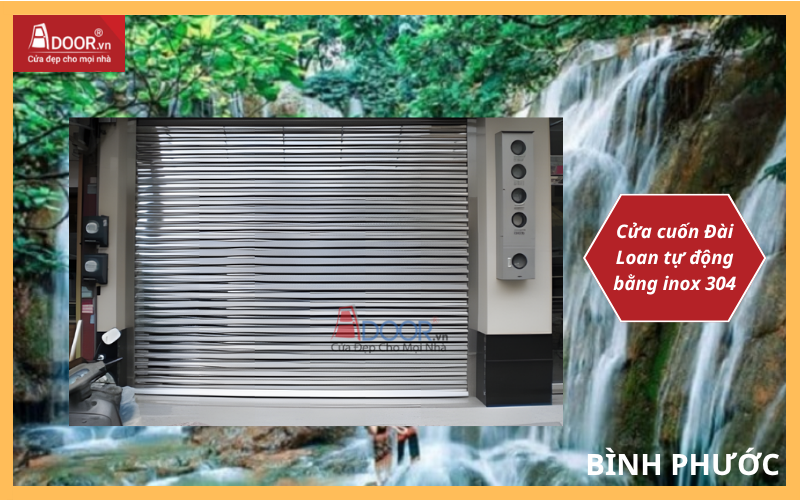 Cửa cuốn Đài Loan tự động bằng inox 304 cửa cuốn Đài Loan Bình Phước