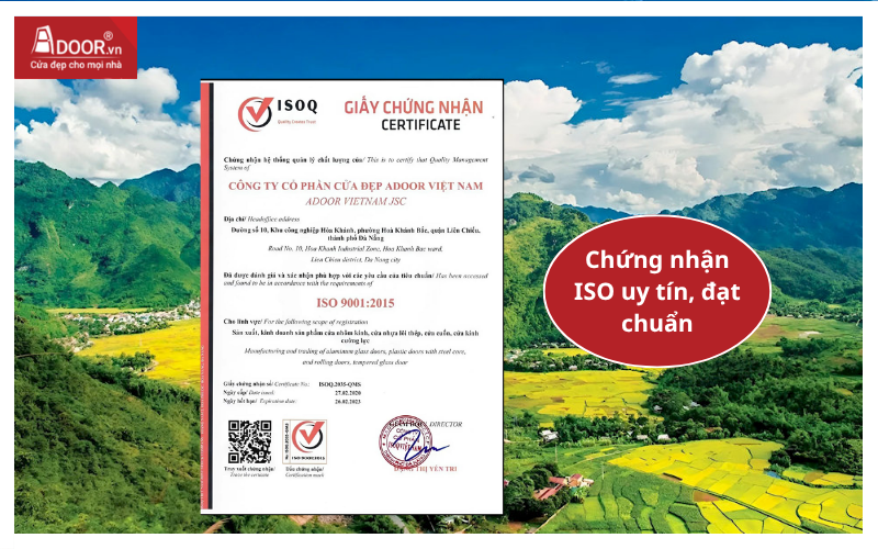 Chứng nhận ISO uy tín, đạt chuẩn cửa cuốn Đài Loan Hòa Bình