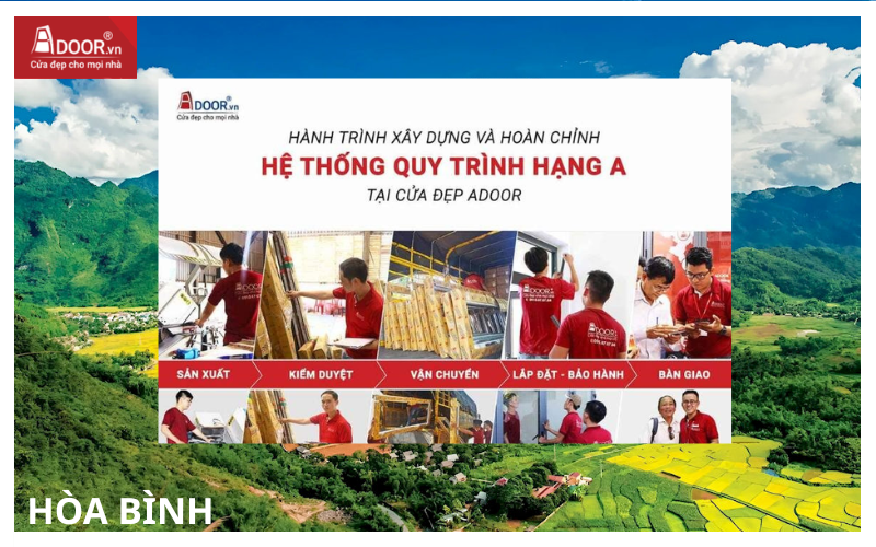 Hệ thống quy trình lắp đặt hạng A tại Adoor cửa cuốn Đài Loan Hòa Bình