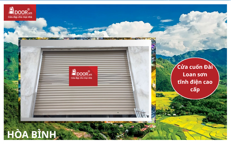 cửa cuốn Đài Loan sơn tĩnh điện cao cấp cửa cuốn Đài Loan Hòa Bình