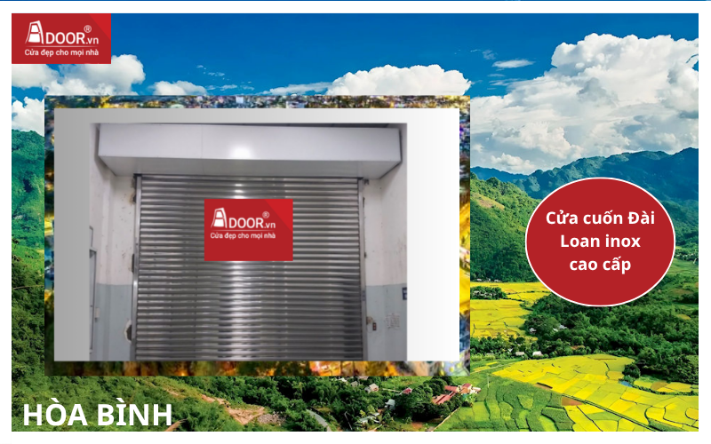 cửa cuốn Đài Loan inox cao cấp cửa cuốn Đài Loan Hòa Bình