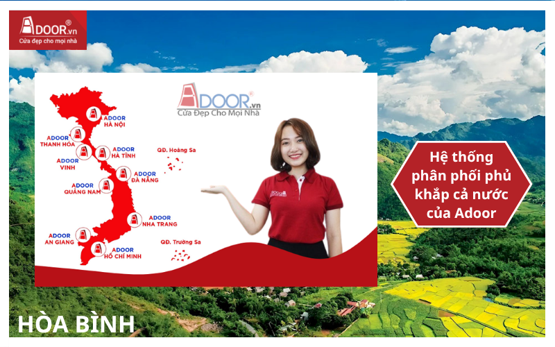 Hệ thống phân phối phủ khắp cả nước của Adoor cửa cuốn Đài Loan Hòa Bình