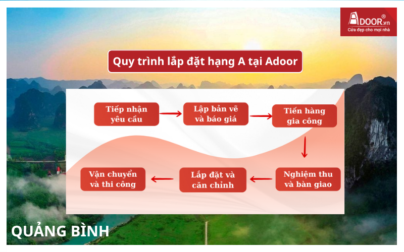 Quy trình lắp đặt hiện đại tại Adoor cửa cuốn Đài Loan Quảng Bình