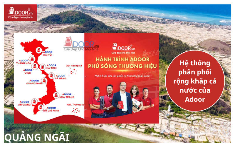Hệ thống phân phối rộng khắp cả nước của Adoor cửa cuốn Đài Loan Quảng Ngãi