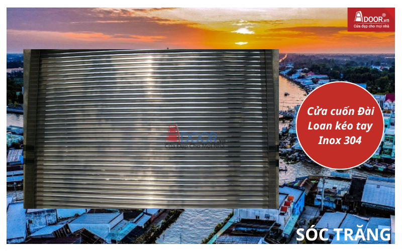 Cửa cuốn Đài Loan kéo tay Inox 304 cửa cuốn Đài Loan Sóc Trăng