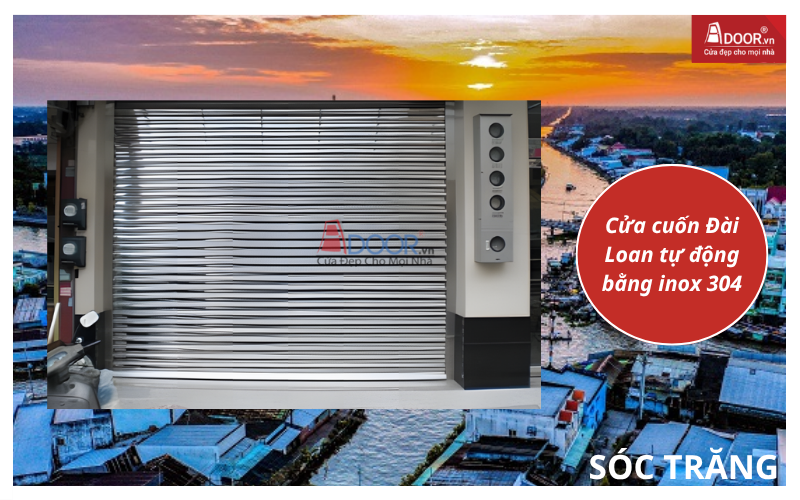 Cửa cuốn Đài Loan tự động bằng inox 304 cửa cuốn Đài Loan Sóc Trăng