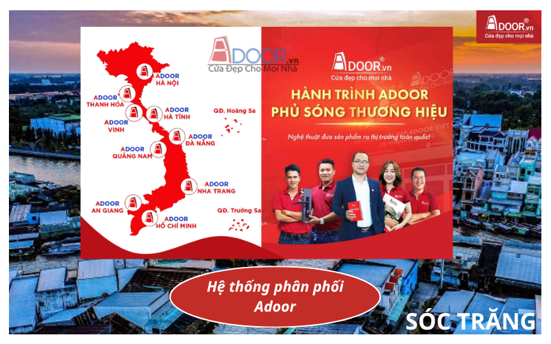 Hệ thống phân phối rộng khắp cả nước của Adoor cửa cuốn Đài Loan Sóc Trăng