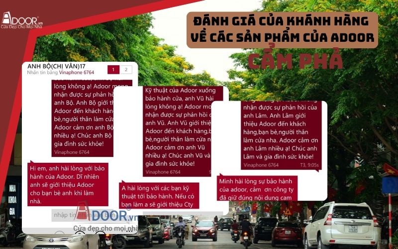 phản hồi cửa khách hàng cửa cuốn khe thoáng Cẩm Phả