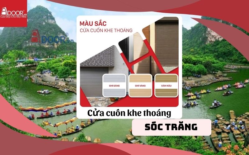 Giá cửa cuốn khe thoáng Sóc Trăng 83+ mẫu hot 2026 Adoor