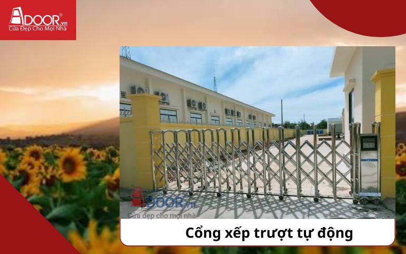 Cổng xếp điện 1 - Cửa Cổng Xếp Điện