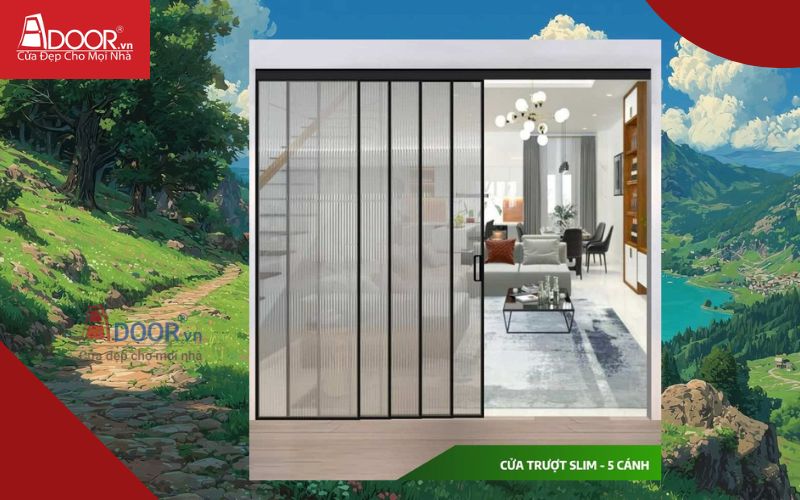 Cửa Slim 5 cánh - Cửa Kính Lùa Slim