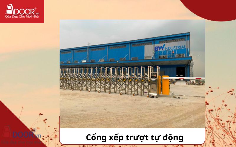 Cổng xếp 3 - Cửa Cổng Xếp Inox 304 Tự Động