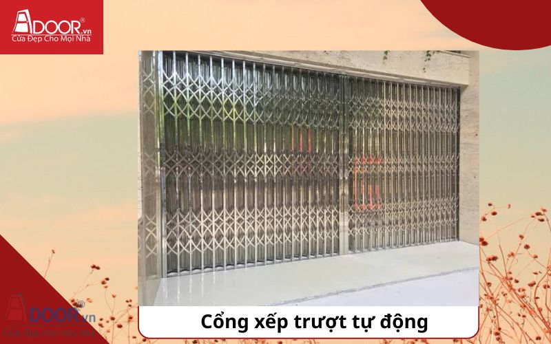 Cổng xếp 1 - Cửa Cổng Xếp Inox 304 Tự Động