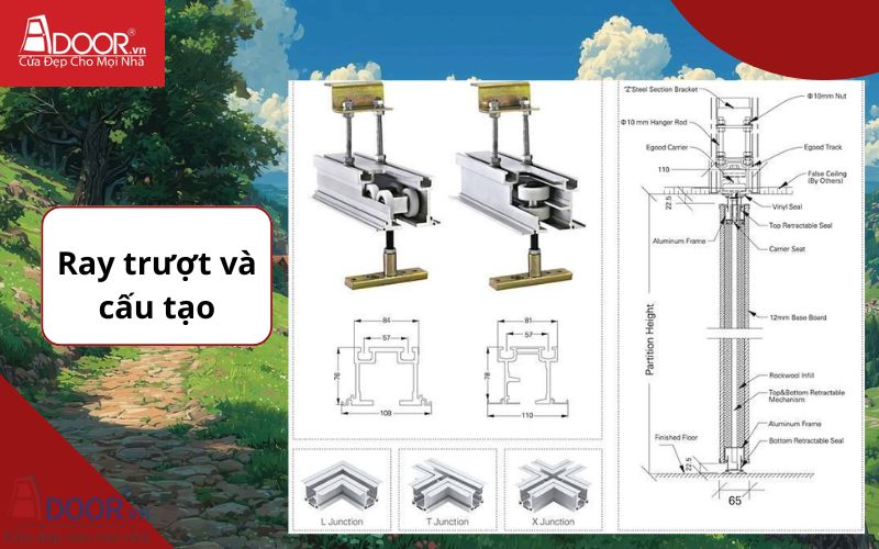 Ray trượt và cấu tạo - Cửa Kính Lùa Slim