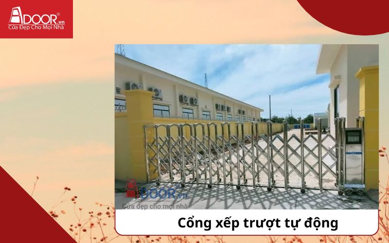 Cổng xếp 2 - Cửa Cổng Xếp Inox 304 Tự Động