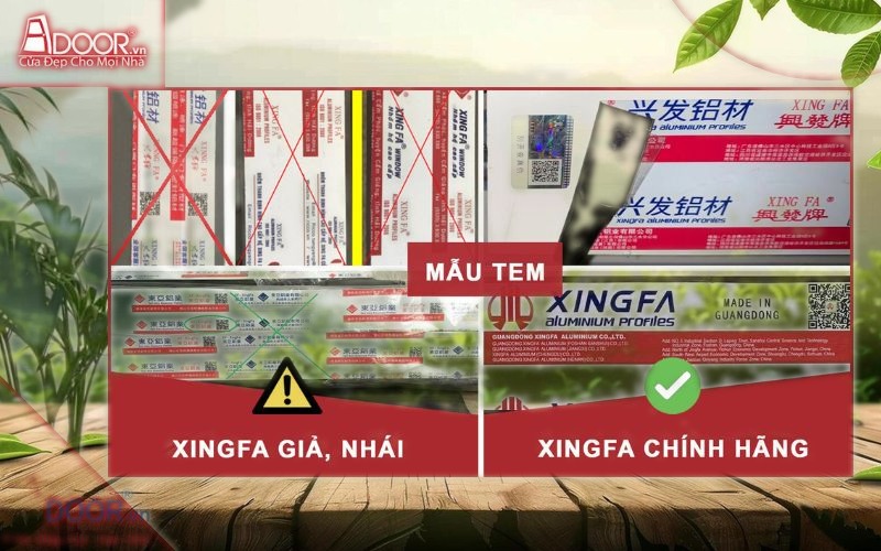 So sánh ảnh thật giả - cửa nhôm xingfa chính hãng nhập khẩu