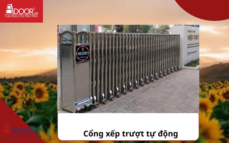 Cổng xếp điện 2 - Cửa Cổng Xếp Điện
