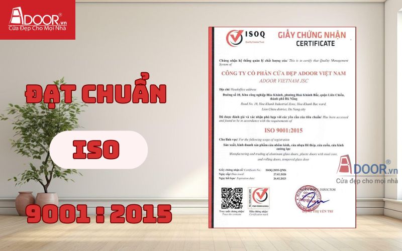 Giấy chứng nhận ISO 9001:2015 của Adoor