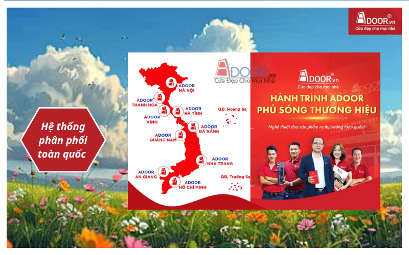 Hệ thống phân phối phủ khắp cả nước của Adoor cửa cuốn đài loan giá bao nhiêu 1m²