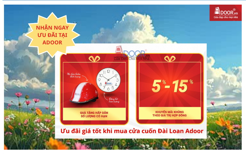 Nhận ngay ưu đãi tại Adoor cửa cuốn đài loan giá bao nhiêu 1m²