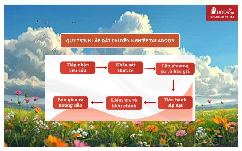 Quy trình lắp đặt hiện đại, chuyên nghiệp tại Adoor cửa cuốn đài loan giá bao nhiêu 1m²