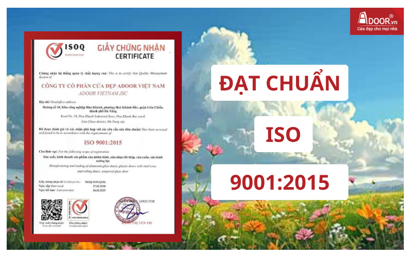 Chứng nhận ISO uy tín, đạt chuẩn cửa cuốn đài loan giá bao nhiêu 1m²