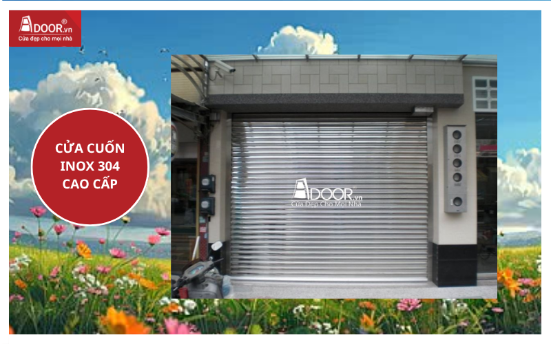 cửa cuốn inox 304 cao cấp cửa cuốn đài loan giá bao nhiêu 1m²