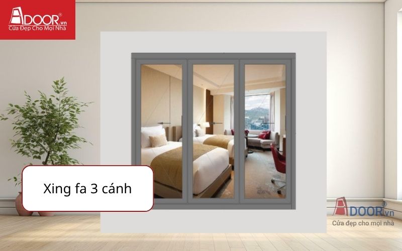 Cửa nhôm Xingfa 3 cánh - bảng báo giá cửa nhôm xingfa nhập khẩu 