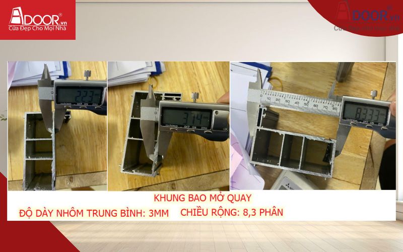 Độ dày nhôm Xingfa khung bao mở quay 3mm