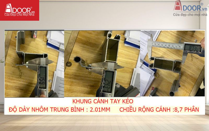 Độ dày nhôm Xingfa khung cánh tay kéo 2.01mm