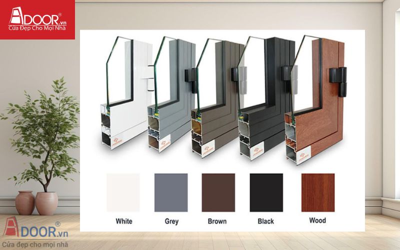 Bảng màu cửa nhôm Xingfa - bảng báo giá cửa nhôm xingfa nhập khẩu 