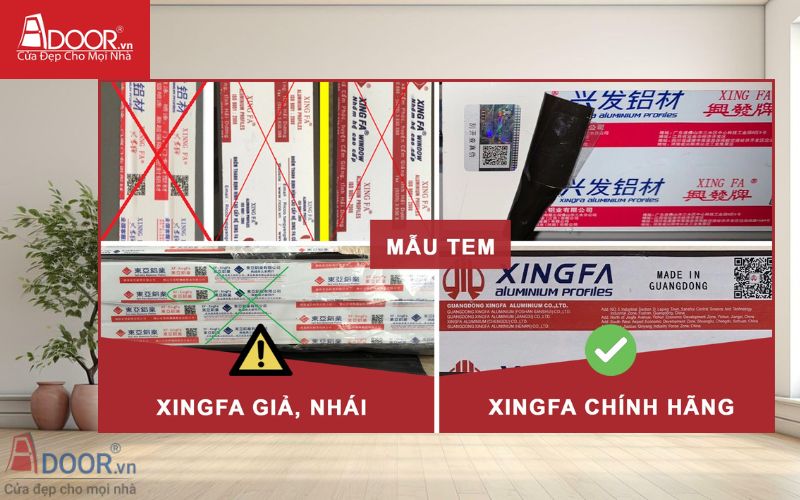 Phân biệt nhôm Xingfa chính hãng và nhôm giả