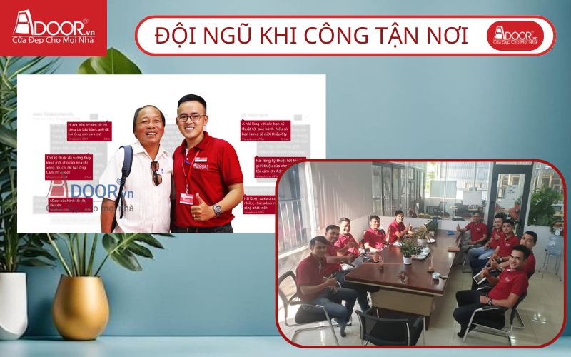 Đội ngũ thi công cửa nhôm nhà vệ sinh chuyên nghiệp của Adoor