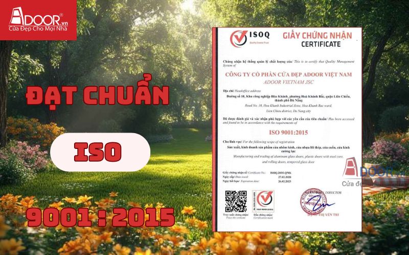 Chứng nhận chất lượng nhôm kính Xingfa Chứng nhận ISO 9001:2015 cho sản phẩm nhôm kính Xingfa