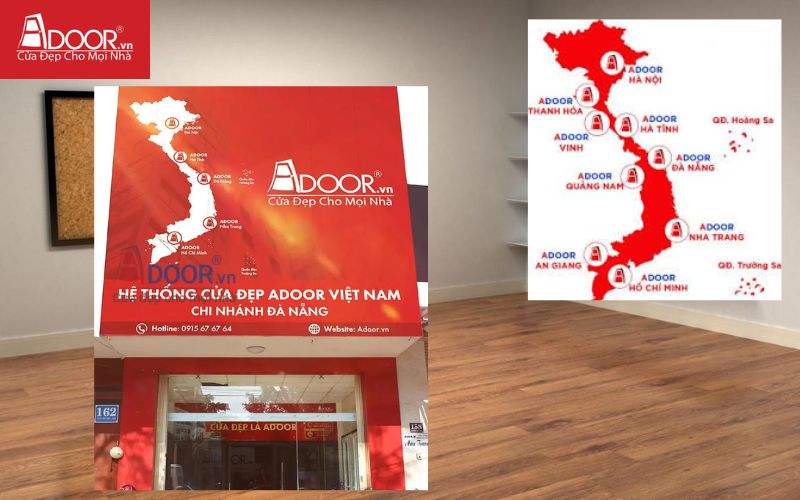 Showroom trưng bày cửa nhôm Xingfa để khách trải nghiệm trực tiếp tại Adoor