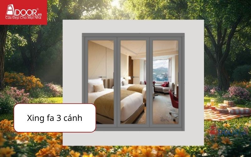 Cửa nhôm kính Xingfa 3 cánh Cửa nhôm kính Xingfa 3 cánh