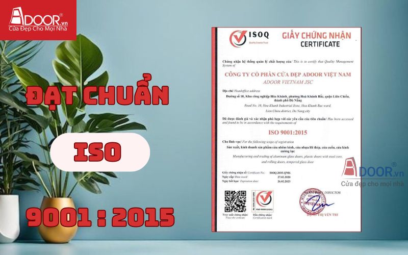 Giấy chứng nhận kiểm định chất lượng cửa nhôm nhà vệ sinh Adoor