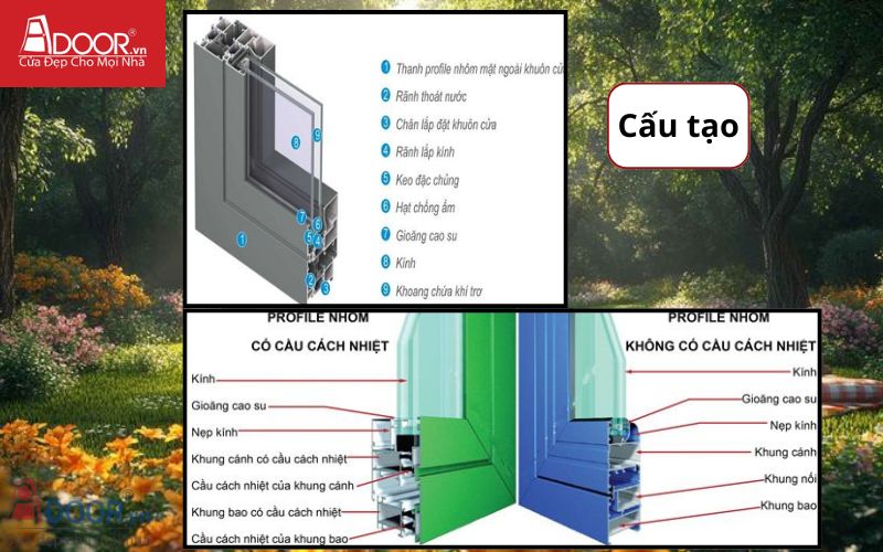Cấu tạo nhôm kính Xingfa Cấu tạo nhôm kính Xingfa chi tiết