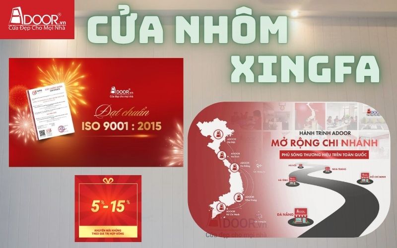 Bảng báo giá nhôm Xingfa Adoor đạt chuẩn ISO 9001:2015