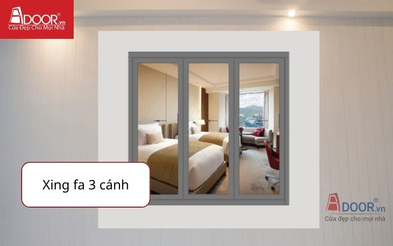 Cửa nhôm Xingfa 3 cánh trong bảng báo giá nhôm Xingfa